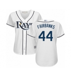 Women's Tampa Bay Rays #44 Peter Fairbanks Authentic White Home Cool Base Baseball Player Jersey