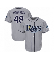 Youth Tampa Bay Rays #48 Ryan Yarbrough Authentic Grey Road Cool Base Baseball Player Jersey