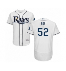 Men's Tampa Bay Rays #52 Chaz Roe Home White Home Flex Base Authentic Collection Baseball Player Jersey
