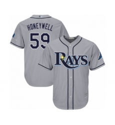 Youth Tampa Bay Rays #59 Brent Honeywell Authentic Grey Road Cool Base Baseball Player Jersey