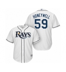 Youth Tampa Bay Rays #59 Brent Honeywell Authentic White Home Cool Base Baseball Player Jersey