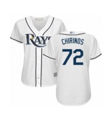 Women's Tampa Bay Rays #72 Yonny Chirinos Authentic White Home Cool Base Baseball Player Jersey