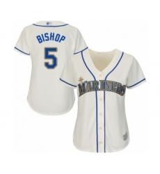 Women's Seattle Mariners #5 Braden Bishop Authentic Cream Alternate Cool Base Baseball Player Jersey