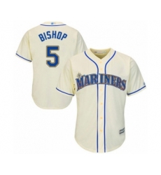 Youth Seattle Mariners #5 Braden Bishop Authentic Cream Alternate Cool Base Baseball Player Jersey