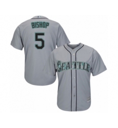 Youth Seattle Mariners #5 Braden Bishop Authentic Grey Road Cool Base Baseball Player Jersey