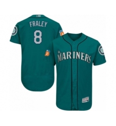 Men's Seattle Mariners #8 Jake Fraley Teal Green Alternate Flex Base Authentic Collection Baseball Player Jersey