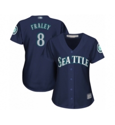 Women's Seattle Mariners #8 Jake Fraley Authentic Navy Blue Alternate 2 Cool Base Baseball Player Jersey