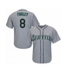 Youth Seattle Mariners #8 Jake Fraley Authentic Grey Road Cool Base Baseball Player Jersey