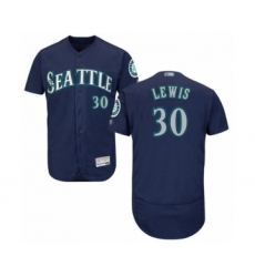Men's Seattle Mariners #30 Kyle Lewis Navy Blue Alternate Flex Base Authentic Collection Baseball Player Jersey