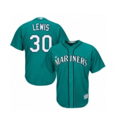 Youth Seattle Mariners #30 Kyle Lewis Authentic Teal Green Alternate Cool Base Baseball Player Jersey