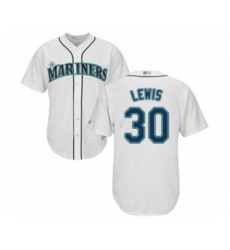 Youth Seattle Mariners #30 Kyle Lewis Authentic White Home Cool Base Baseball Player Jersey