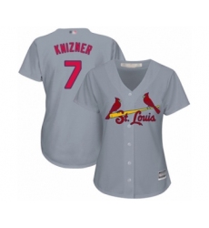 Women's St. Louis Cardinals #7 Andrew Knizner Authentic Grey Road Cool Base Baseball Player Jersey