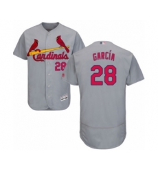 Men's St. Louis Cardinals #28 Adolis Garcia Grey Road Flex Base Authentic Collection Baseball Player Jersey