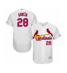 Men's St. Louis Cardinals #28 Adolis Garcia White Home Flex Base Authentic Collection Baseball Player Jersey