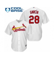 Youth St. Louis Cardinals #28 Adolis Garcia Authentic White Home Cool Base Baseball Player Jersey