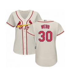 Women's St. Louis Cardinals #30 Tyler Webb Authentic Cream Alternate Cool Base Baseball Player Jersey