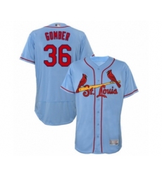 Men's St. Louis Cardinals #36 Austin Gomber Light Blue Alternate Flex Base Authentic Collection Baseball Player Jersey