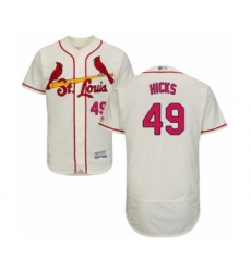Men's St. Louis Cardinals #49 Jordan Hicks Cream Alternate Flex Base Authentic Collection Baseball Player Jersey