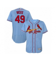 Men's St. Louis Cardinals #49 Jordan Hicks Light Blue Alternate Flex Base Authentic Collection Baseball Player Jersey