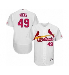 Men's St. Louis Cardinals #49 Jordan Hicks White Home Flex Base Authentic Collection Baseball Player Jersey