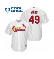 Youth St. Louis Cardinals #49 Jordan Hicks Authentic White Home Cool Base Baseball Player Jersey