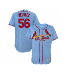 Men's St. Louis Cardinals #56 Ryan Helsley Light Blue Alternate Flex Base Authentic Collection Baseball Player Jersey