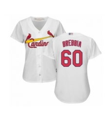 Women's St. Louis Cardinals #60 John Brebbia Authentic White Home Cool Base Baseball Player Jersey