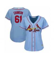 Women's St. Louis Cardinals #61 Genesis Cabrera Authentic Light Blue Alternate Cool Base Baseball Player Jersey