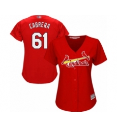Women's St. Louis Cardinals #61 Genesis Cabrera Authentic Red Alternate Cool Base Baseball Player Jersey