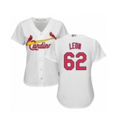 Women's St. Louis Cardinals #62 Daniel Ponce de Leon Authentic White Home Cool Base Baseball Player Jersey