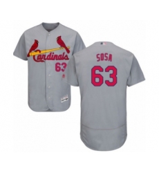 Men's St. Louis Cardinals #63 Edmundo Sosa Grey Road Flex Base Authentic Collection Baseball Player Jersey