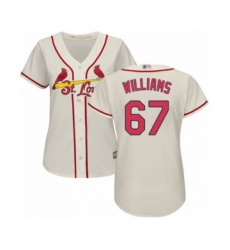 Women's St. Louis Cardinals #67 Justin Williams Authentic Cream Alternate Cool Base Baseball Player Jersey