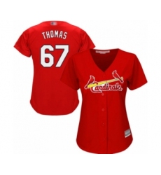 Women's St. Louis Cardinals #67 Justin Williams Authentic Red Alternate Cool Base Baseball Player Jers