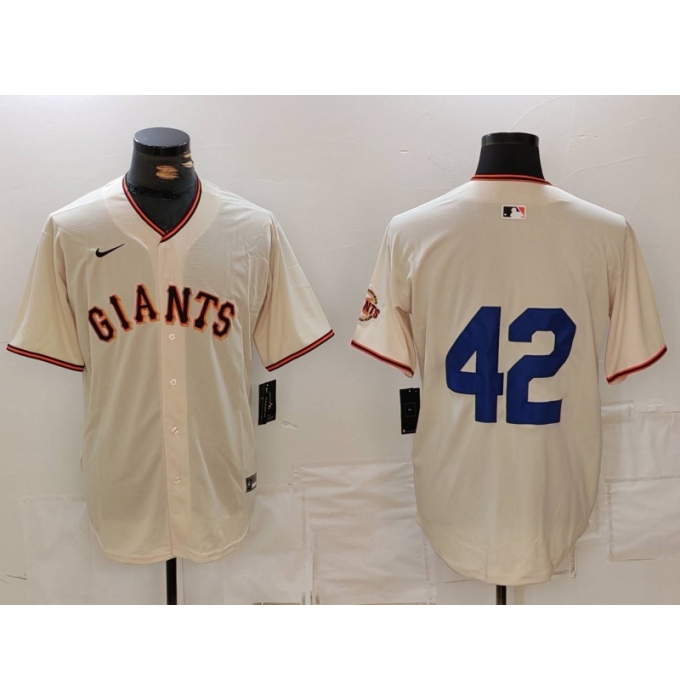 Men's San Francisco Giants #42 Jackie Robinson Cream Limited Stitched Cool Base Jersey