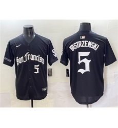 Men's San Francisco Giants #5 Mike Yastrzemski Black 'Gothic Fog Edition' Vapor Premier Limited Stitched Baseball Jersey