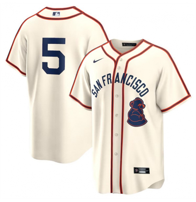 Men's San Francisco Giants #5 Mike Yastrzemski Cream 2024 Rickwood Classic Stitched Baseball Jersey
