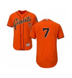 Men's San Francisco Giants #7 Donovan Solano Orange Alternate Flex Base Authentic Collection Baseball Player Jersey