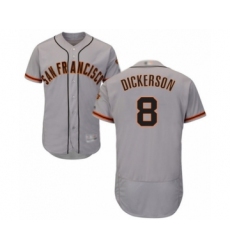 Men's San Francisco Giants #8 Alex Dickerson Grey Road Flex Base Authentic Collection Baseball Player Jersey