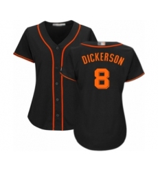Women's San Francisco Giants #8 Alex Dickerson Authentic Black Alternate Cool Base Baseball Player Jersey
