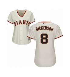 Women's San Francisco Giants #8 Alex Dickerson Authentic Cream Home Cool Base Baseball Player Jersey