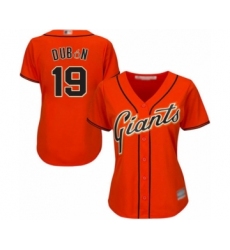 Women's San Francisco Giants #19 Mauricio Dubon Authentic Orange Alternate Cool Base Baseball Player Jersey