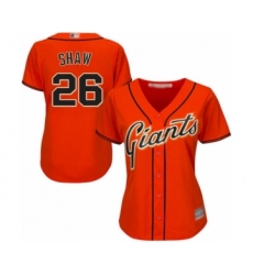 Women's San Francisco Giants #26 Chris Shaw Authentic Orange Alternate Cool Base Baseball Player Jersey