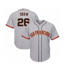 Youth San Francisco Giants #26 Chris Shaw Authentic Grey Road Cool Base Baseball Player Jersey