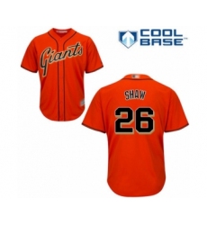 Youth San Francisco Giants #26 Chris Shaw Authentic Orange Alternate Cool Base Baseball Player Jersey