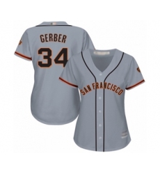 Women's San Francisco Giants #34 Mike Gerber Authentic Grey Road Cool Base Baseball Player Jersey