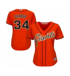 Women's San Francisco Giants #34 Mike Gerber Authentic Orange Alternate Cool Base Baseball Player Jersey