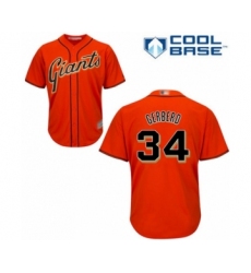 Youth San Francisco Giants #34 Mike Gerber Authentic Orange Alternate Cool Base Baseball Player Jersey