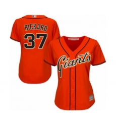 Women's San Francisco Giants #37 Joey Rickard Authentic Orange Alternate Cool Base Baseball Player Jersey