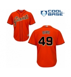 Youth San Francisco Giants #49 Jaylin Davis Authentic Orange Alternate Cool Base Baseball Player Jersey