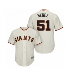 Youth San Francisco Giants #51 Conner Menez Authentic Cream Home Cool Base Baseball Player Jersey